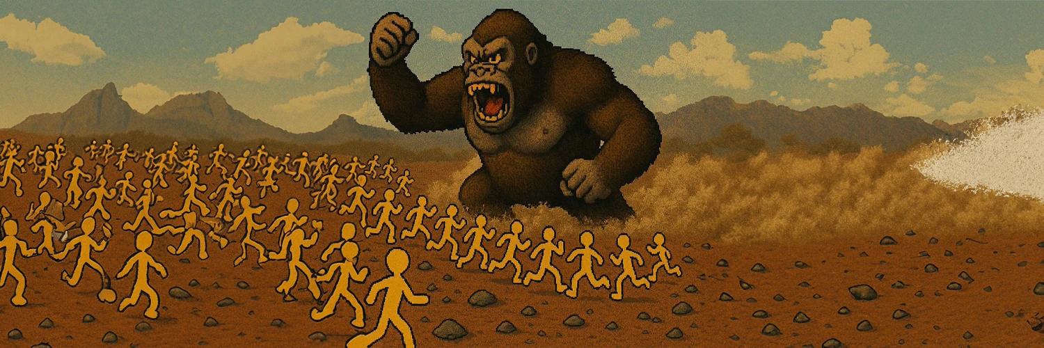 100 Men vs 1 Gorilla banner