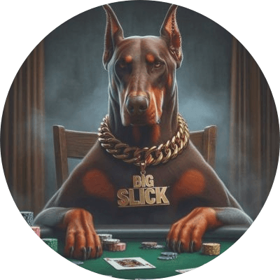 BIG SLICK the Poker Dog logo