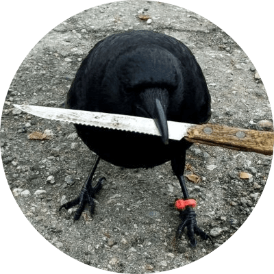 crow with knife logo