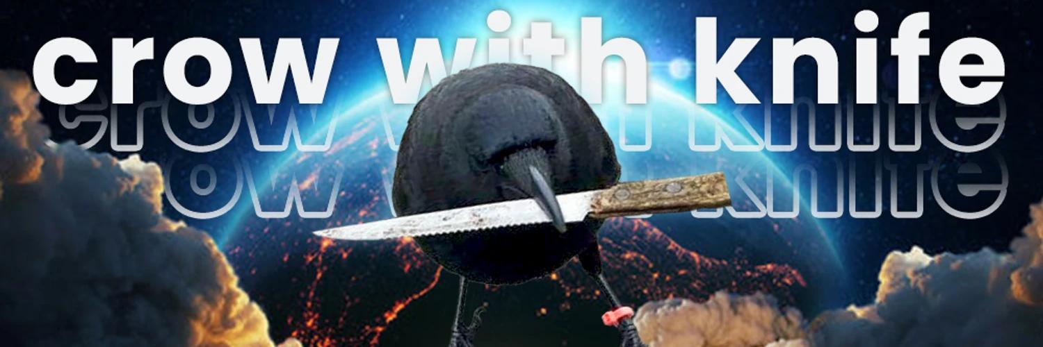 crow with knife banner