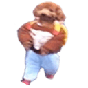 dog wif pants