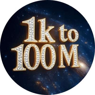 from 1k to 100M coin logo