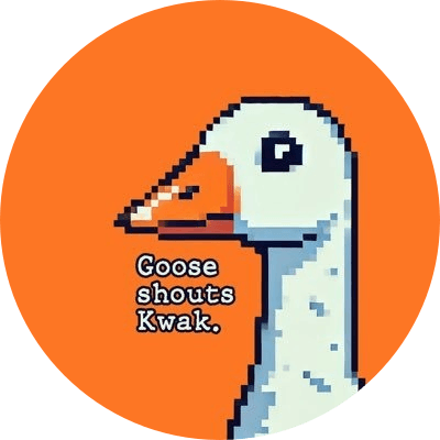 Goose shouts Kwak logo