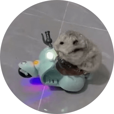 Hamster riding Vespa logo
