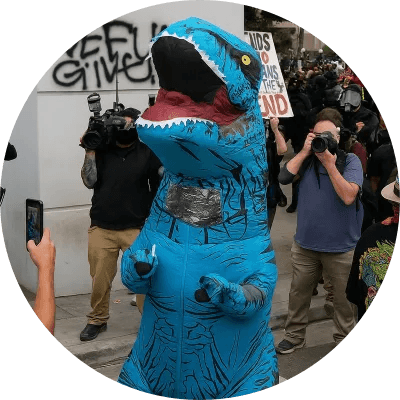 LA Riots Dinosaur logo