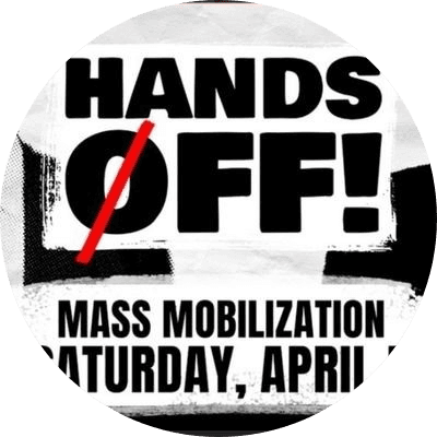 Mass Mobilization HANDS OFF logo