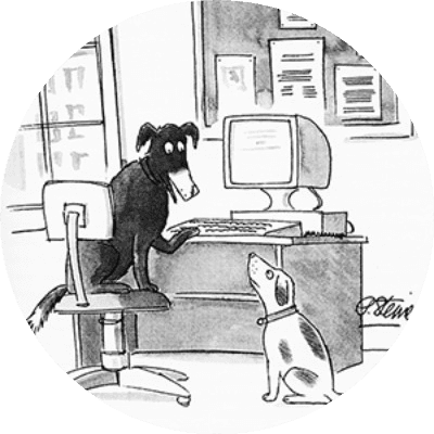 Nobody knows you're a dog logo