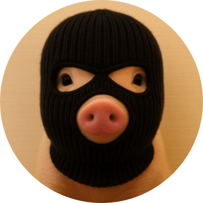 Pig wif mask logo