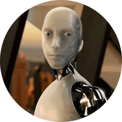 staring robot logo