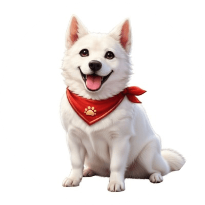White Jindo Dog logo