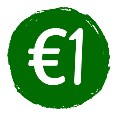 Will go to €1 logo